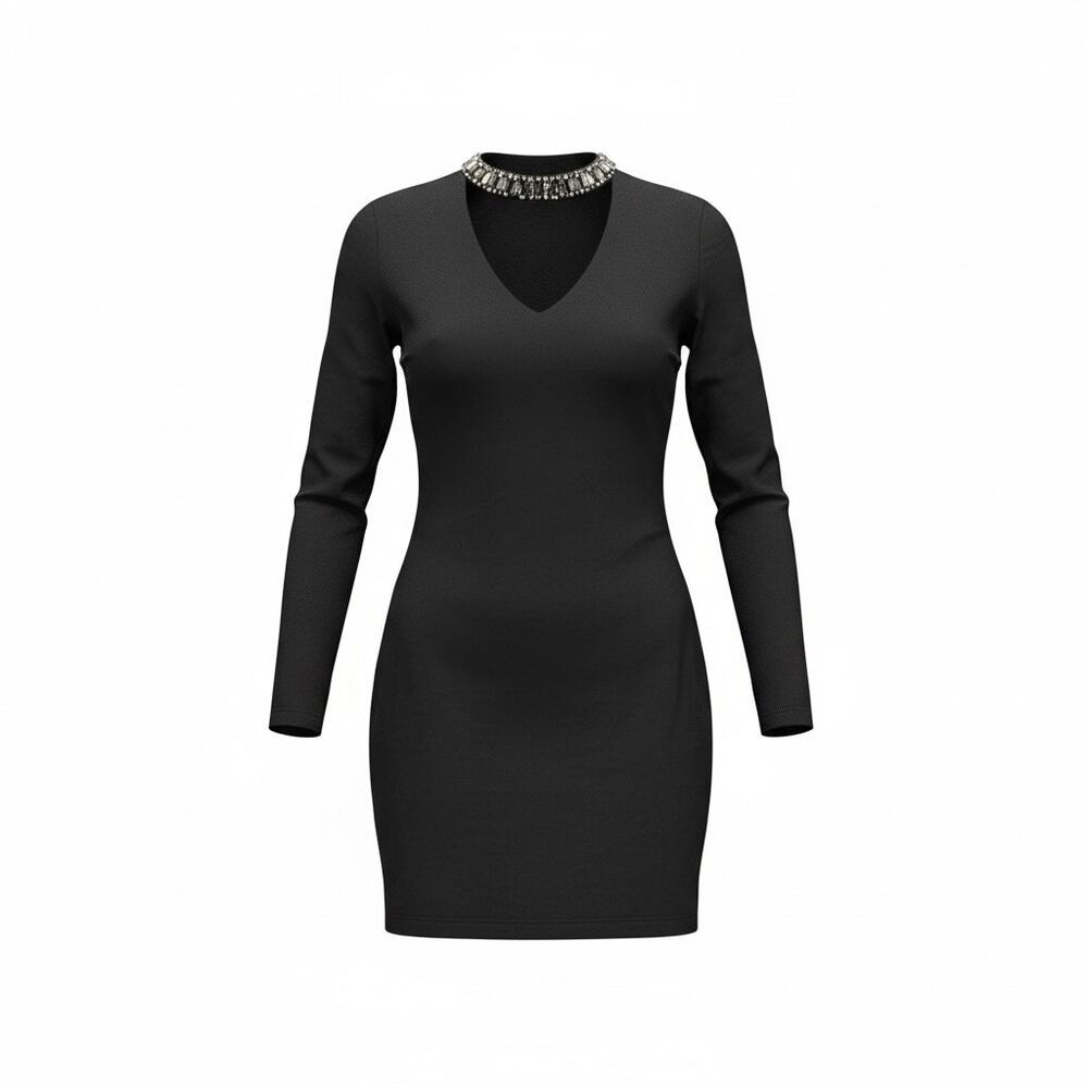 Jodi Kristopher Black Choker knee length Dress Size 9 Evening Fashionable